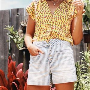 Anthropologie Pilcro Ultra High-Rise Patch Pocket Denim Shorts